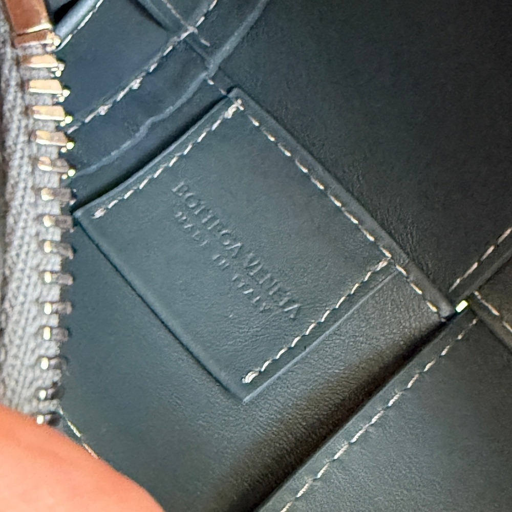 Bottega Veneta Cassette Duffle‎ Leather Crossbody 741561 Intrecciato Blue Grey - Picture 7 of 16
